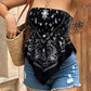🌸 Bandana-Tube-Top für Damen mit asymmetrischem Saum – trägerlos, gesmokter Brustbereich und Paisley-Print – im bohemian Sommer-Stil ✨