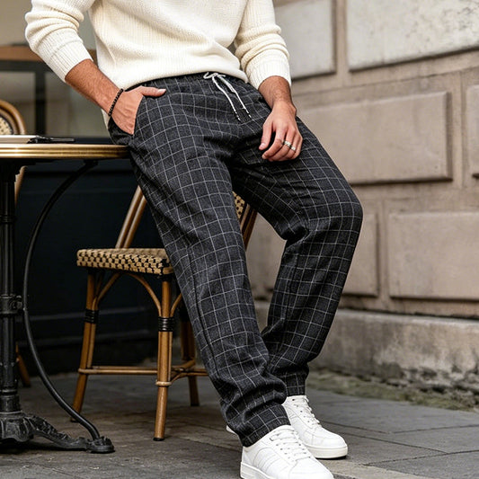 NEU: Sommerkollektion mit bis zu 50% Rabatt 🛍️Weite Herren Freizeithose mit Karomuster – bequem, atmungsaktiv & vielseitig