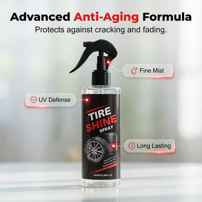 🔥Long-Lasting Wet Look Tire Shine Spray – Tyre Dressing for Car, SUV & Truck – Deep Black Shine, No Sling, Waterproof