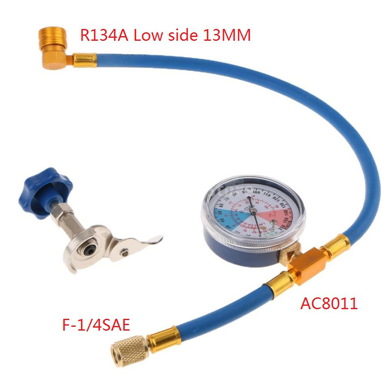🔧 BEFRISTET 50% RABATT! ✨ R134a Füllschlauch mit Manometer – 0-350 PSI, 13mm Kuppler, Blau 🚗
