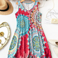 Lockeres, ärmelloses Sommerkleid im A-Linien-Schnitt mit Print