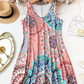 Lockeres, ärmelloses Sommerkleid im A-Linien-Schnitt mit Print