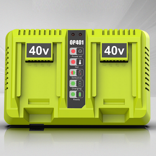 Dual Port 40V Lithium Battery Charger for Power Tools