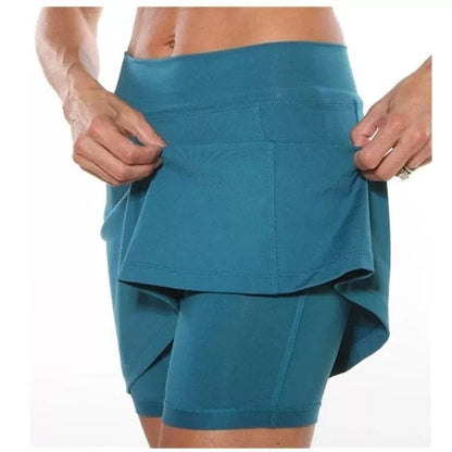 🏸 Sport-Rock mit integrierten Shorts – Anti-Scheuer, ideal für Tennis, Laufen & Gym!