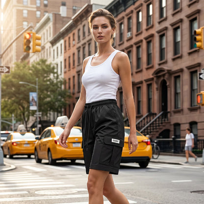 👖⏰ 50% RABATT – NUR FÜR KURZE ZEIT! Damen Cargo Shorts mit elastischem Bund – Locker, bequem & mit Kordelzug ✨