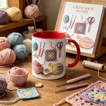 🔥 LIMITIERT: -50% ☕🧶 Wollbecher für Häkeln & Stricken – praktisch, dekorativ & perfekt als Geschenkidee 🎁